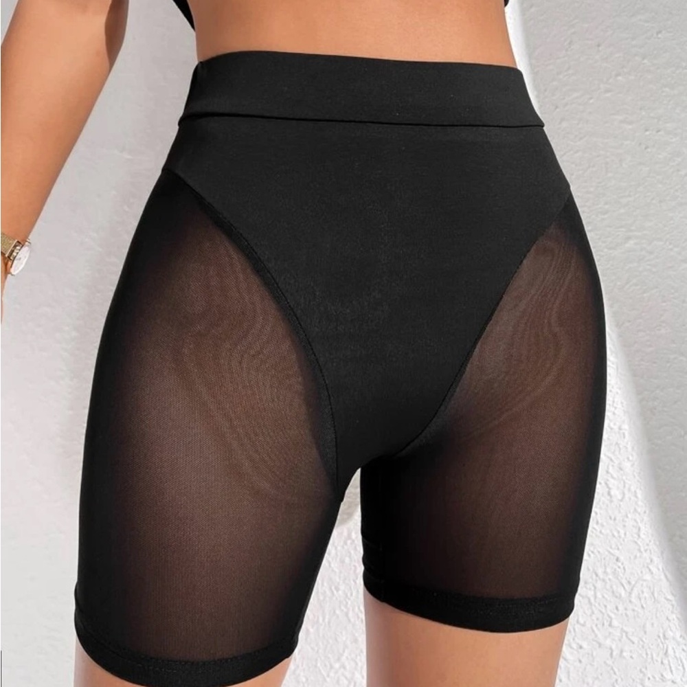 Black Mesh Women's Shorts